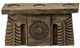 A & B Home Black/Brown Antique Carved 3-Pillar Candle Holder-1