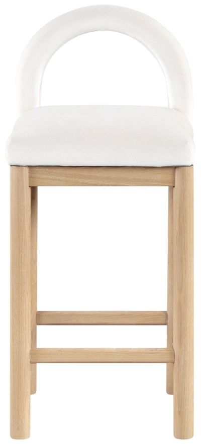 Meridian Furniture Conrad Cream/Natural Upholstered Counter Stool-1