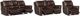 Elements International Pantera 3-Piece Palais Dark Brown Living Room Reclining Seating Set-0