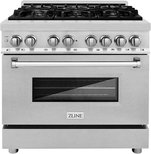 ZLINE 36" Satin Stainless Steel Pro Style Dual Fuel Range-0