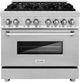 ZLINE 36" Satin Stainless Steel Pro Style Dual Fuel Range-0