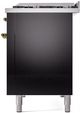 Ilve® Nostalgie II Series 48" Glossy Black Pro Style Dual Fuel Range-4