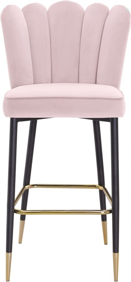 Meridian Furniture Lily Pink Velvet Stool-1