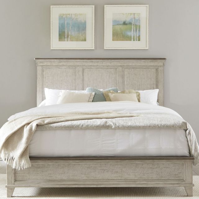 Liberty Furniture Ivy Hollow Dusty Taupe/Weathered Linen Queen Panel Bed-1