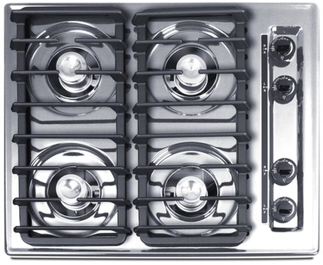 Summit® 24" Chrome Gas Cooktop-0