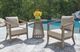 Signature Design by Ashley® Sunset Lake 3-Piece Beige Fabric/Wooden Outdoor Conversation Set-4