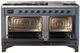 Ilve® Majestic III 60" Blue Gray Pro Style Dual Fuel Natural Gas Range with Triple Glass Door and Burnished Trim-1