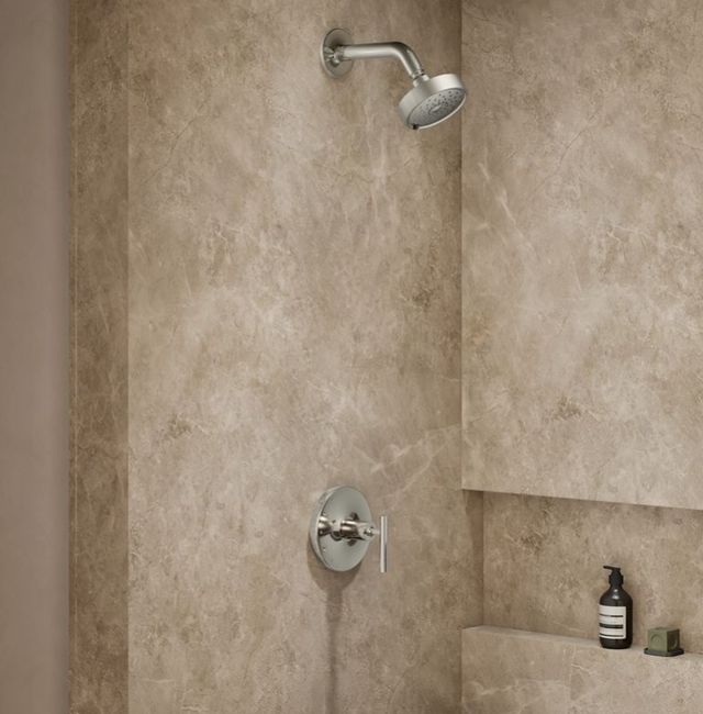 KOHLER® Purist® Rite-Temp® Vibrant Polished Nickel Shower Trim Kit with Lever Handle-1