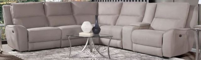 Behold™ Home Lakeshire 6-Piece Ivory Dual Power Reclining Curved Sectional-0