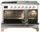 Ilve® Majestic III 48" Custom Pro Style Dual Fuel Liquid Propane Range with Triple Glass Door and Copper Trim-1