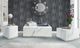 Mazin Furniture Astraia Faux Marble Small Cube Coffee Table with Brushed Nickel Base-3