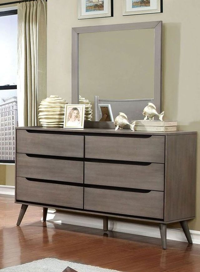 Furniture of America® Lennart 5-Pieces Gray Queen Bedroom Collection-4