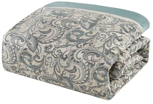 Olliix by Madison Park Essentials Teal Queen Brystol 24 Piece Room in a Bag-4