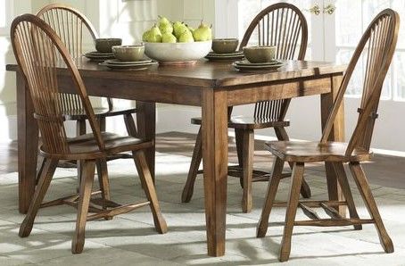 Liberty Furniture Treasures Rustic Oak Black Bow Back Side Chair