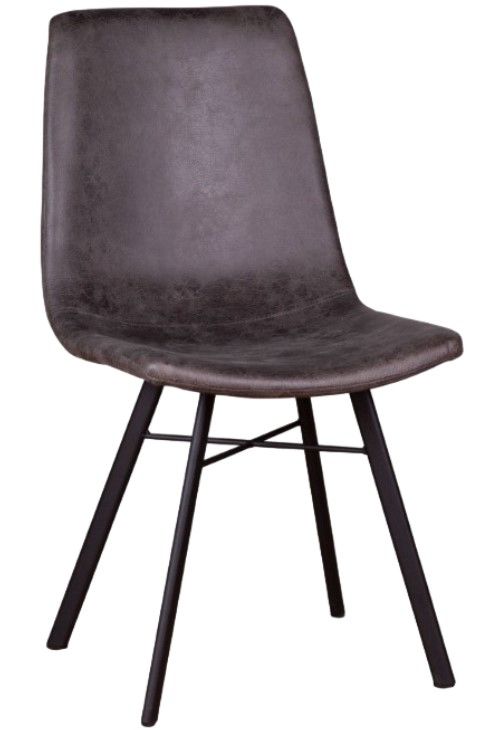Home Trends & Design Sam Charcoal/Matte Black Dining Side Chair-0