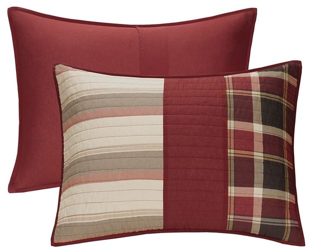 Olliix by Woolrich Valley Red Full/Queen Cotton Oversized Quilt Mini Set-1