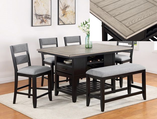 Crown Mark Frey Black Counter Height Table Base-1