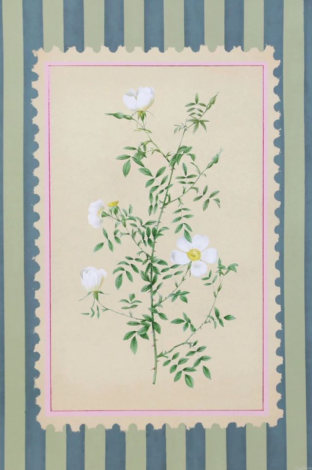 Stylecraft Tamara Day Vintage Striped Flowers III Wall Art-1