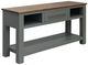 International Furniture Direct Alban Brown Sofa Table with Green Base-0