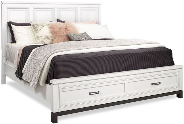 aspenhome® Hyde Park White Paint King Panel Storage Bed-0