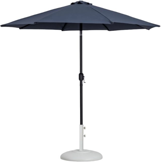 Meridian Furniture Fiji Gray/Matte Black/Matte White Aluminum Outdoor Patio Umbrella and Round Base-0