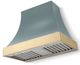 La Cornue CornuFé Cascade 44" Ocean Wall Mounted Range Hood with Polished Brass Trim-0