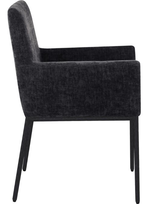 Meridian Furniture Reeves Black/Matte Black Chenille Upholstered Dining Chair-2