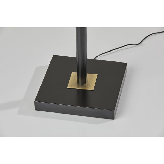 Adesso® Rowan Black/Antique Brass :ED Floor Lamp With Smart Switch-2