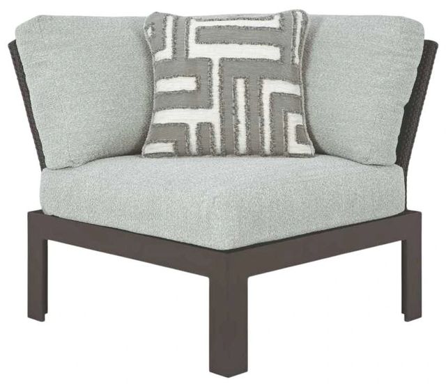 Signature Design by Ashley® Beachloft 5-Piece Black/Gray Aluminum/Fabric Outdoor Curved Sectional-2