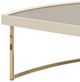 Michael Amini® Lisbon Mirrored Silken Matte Cream Cocktail Table with Gold Base-4