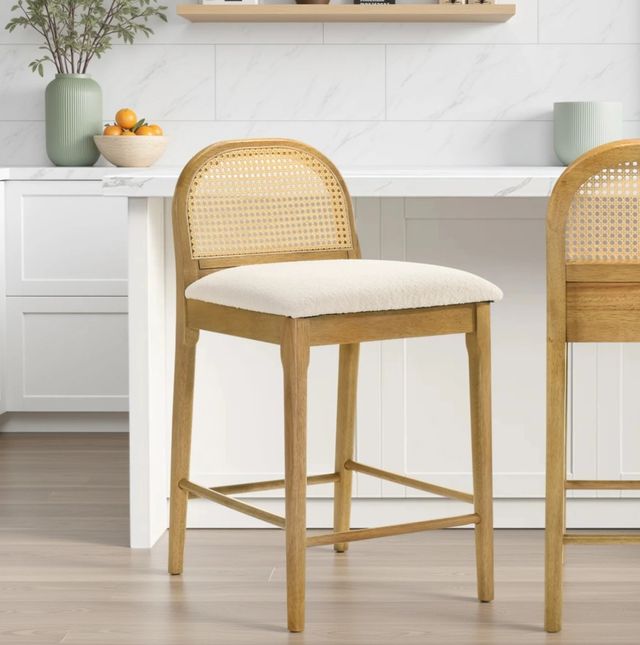 Armen Living Lucio Amber Glow/White Counter Stool-1