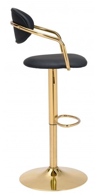 Zuo® Modern Gusto Black/Gold Bar Chair-2
