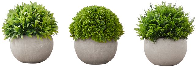 Monarch Specialties Inc. 3-Piece Taupe  5" Tall Artificial Potted Grass-0