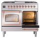 Ilve® Nostalgie II Noblesse 40'' Stainless Steel Pro Style Dual Fuel Range with Copper Trim-4