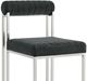 Armen Living Anastasia 2-Piece Brushed Stainless Steel/Charcoal Upholstered Dining Side Chair Set-4