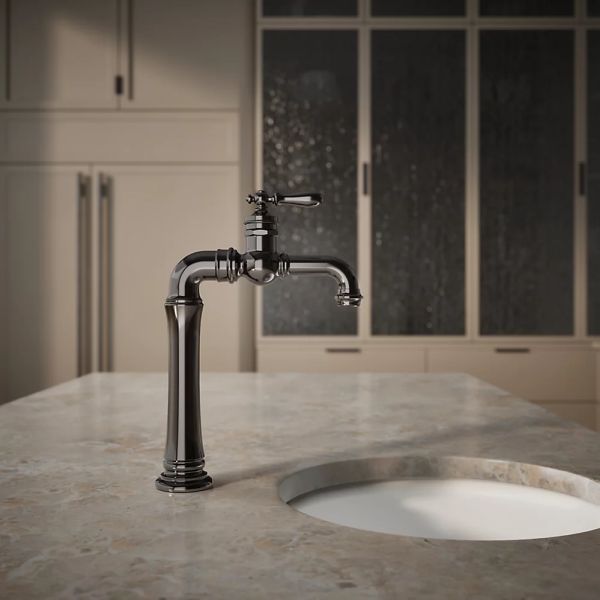 KOHLER® Artifacts® Gentleman's® Vibrant Titanium Single-Handle Bar Sink Faucet-4