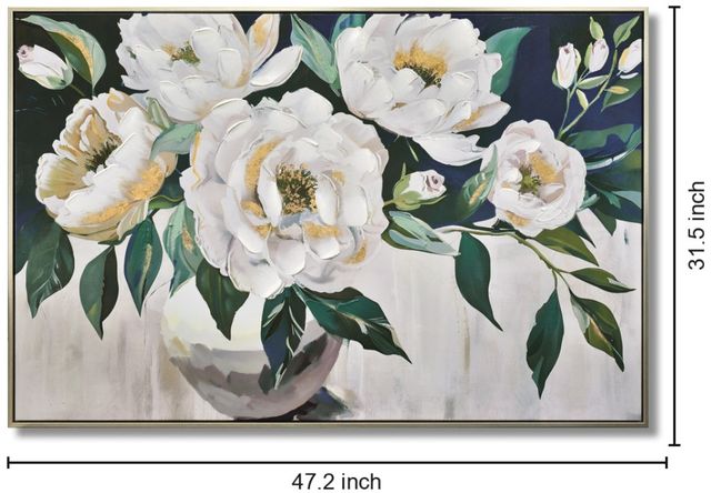 Classy Living Radiant Opulent Ivory Peonies in Gold Wall Art-2