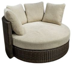 Signature Design by Ashley® Kimora Beige/Dark Brown Outdoor Swivel Lounge Chair
