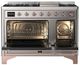 Ilve® Majestic III 48" Stainless Steel Pro Style Dual Fuel Natural Gas Range with 8 Burners and Copper Trim-1