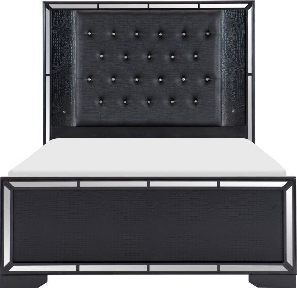 Homelegance® Aveline 4-Piece Black Queen Panel Bed Set-1
