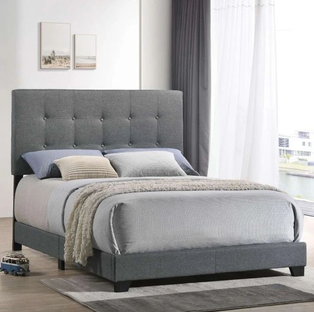 Intercon Addyson Gunmetal Youth Full Upholstered Panel Bed-1