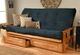 Kodiak Furniture Monterey Suede Navy/Butternut Queen Storage Futon with Mattress-4