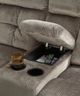 Ashley® Brassville Graystone Reclining Loveseat with Console-2