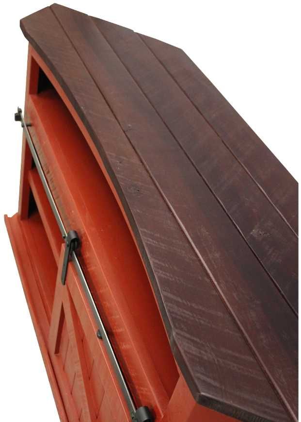 American Heartland Manufacturing Rustic Two Tone Bower Corner TV Cart-2