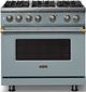 Viking® 5 Series 36" Novembery Sky Pro Style Gas (NG) Range with Brushed Brass Trim-3