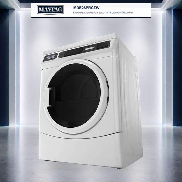 Maytag Commercial 6.7 Cu. Ft. Card-Reader-Ready Electric Front-Load Dryer - White-2