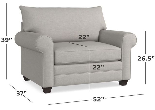Bassett® Furniture Alexander Straw Roll Arm Chair and a Half-1