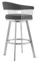 Armen Living Chelsea Gray/Silver 26" Swivel Counter Stool-2