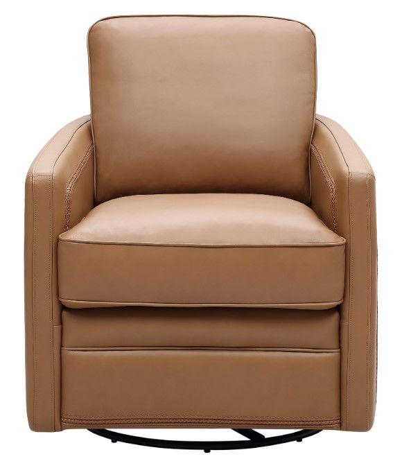 Leather Italia™ Georgetowne Turner Camel Swivel Glider Chair-0
