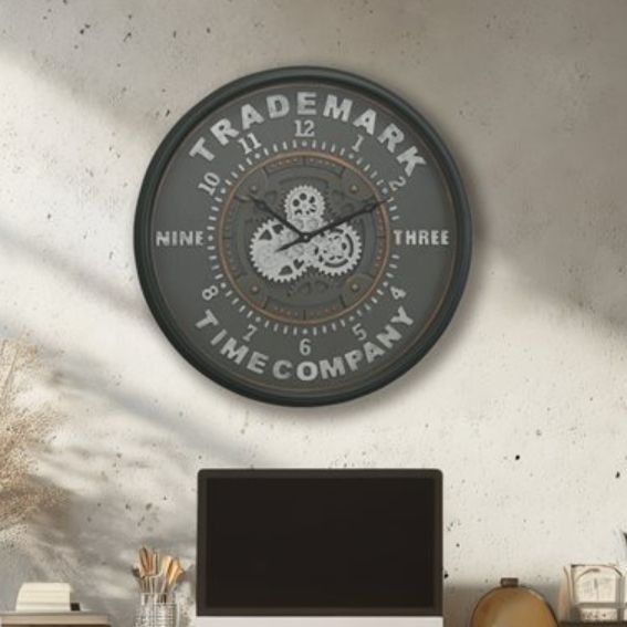 YHD Trademark Matte Black Wall Clock-1